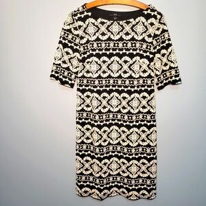 R&K Women's Black & White‎ Short Sleeve  Dress Size 6